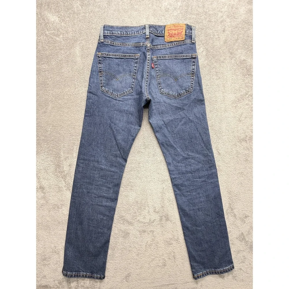 Levis 505 Jeans Mens Measured 31x30 Blue Straight Medium Wash‎ Stretch Denim